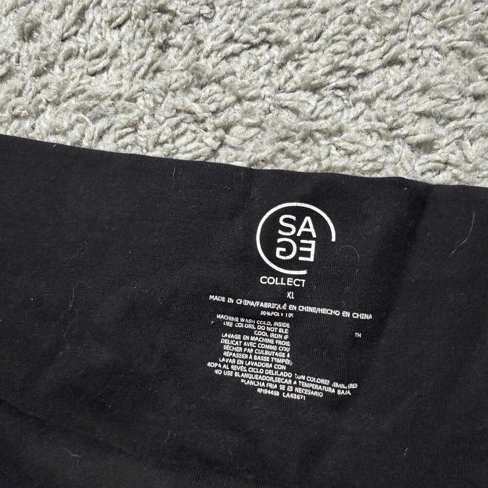 SAGE Collective Spandex Bike Shorts Hot Yoga Black Stretchy High Rise Womens XL - Picture 6 of 8